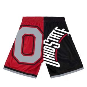 NWT MITCHELL & NESS OHIO STATE BUCKEYES MEN'S BLACK & RED BIG FACE LARGE SHORTS